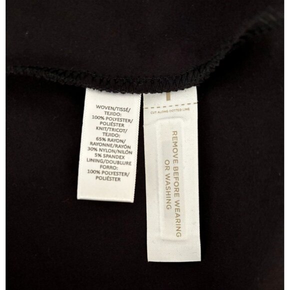 LOFT Dress Size 8 Sleeveless Blouson Polka Dot Chiffon Knit Skirt Black NWT - Picture 8 of 8